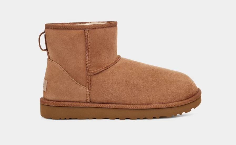UGG Women's Classic Mini II Boot in Chestnut | Genuine Shearling Winter Boots