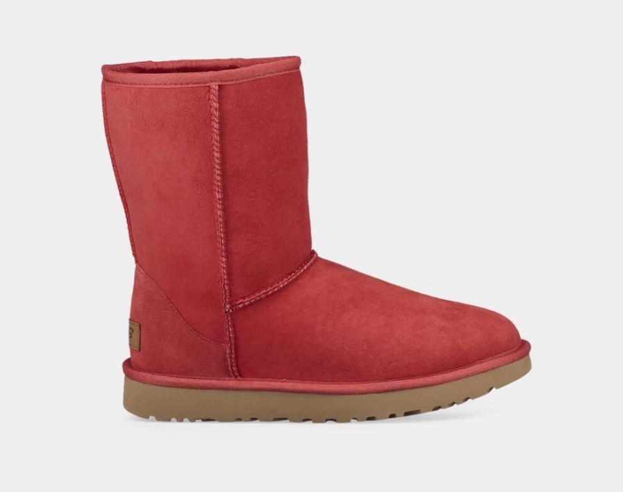 UGG Women's Classic Short II Boot in Ribbon Red - Warm Winter Ankle Boots