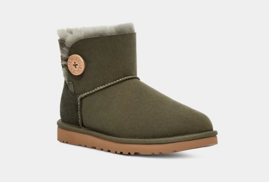 UGG Women's Mini Bailey Button II Boot in Forest Night | Cozy Winter Boots