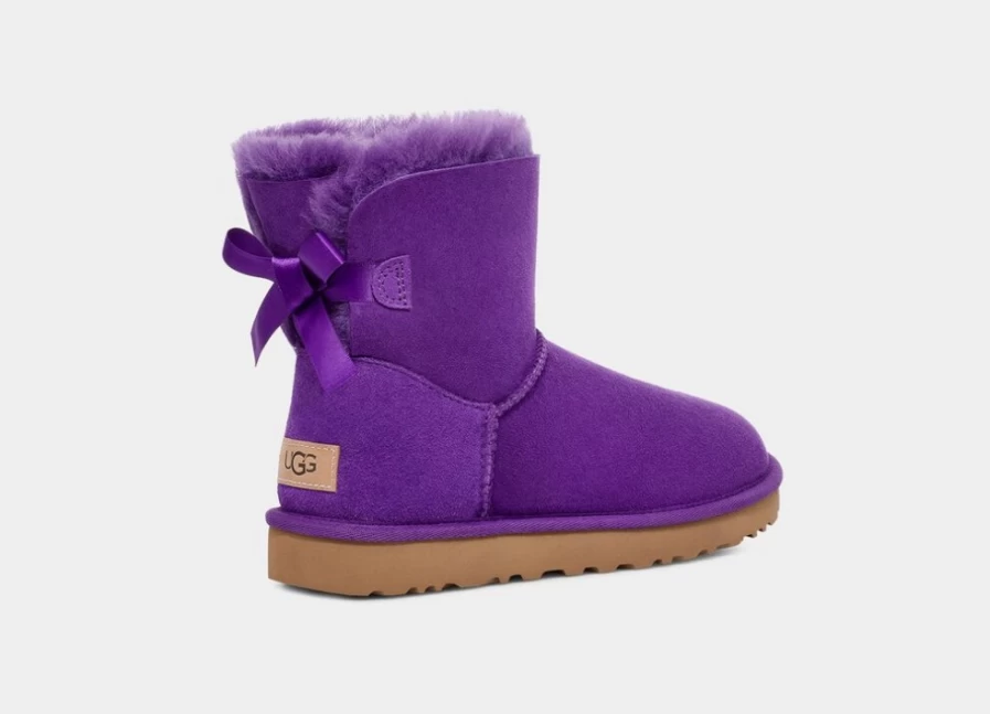UGG Women's Mini Bailey Bow II Boot in Mussel Shell | Cozy Winter Ankle Booties