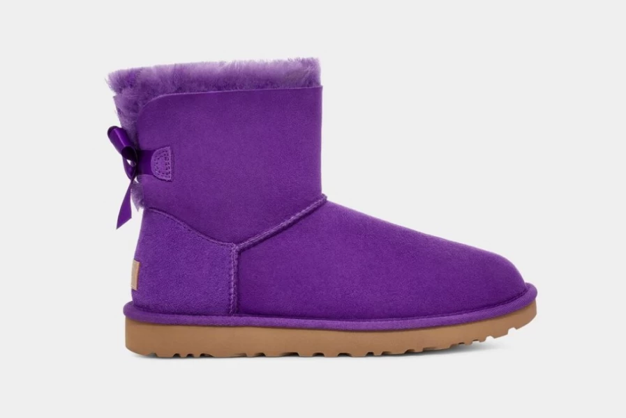 UGG Women's Mini Bailey Bow II Boot in Mussel Shell | Cozy Winter Ankle Booties