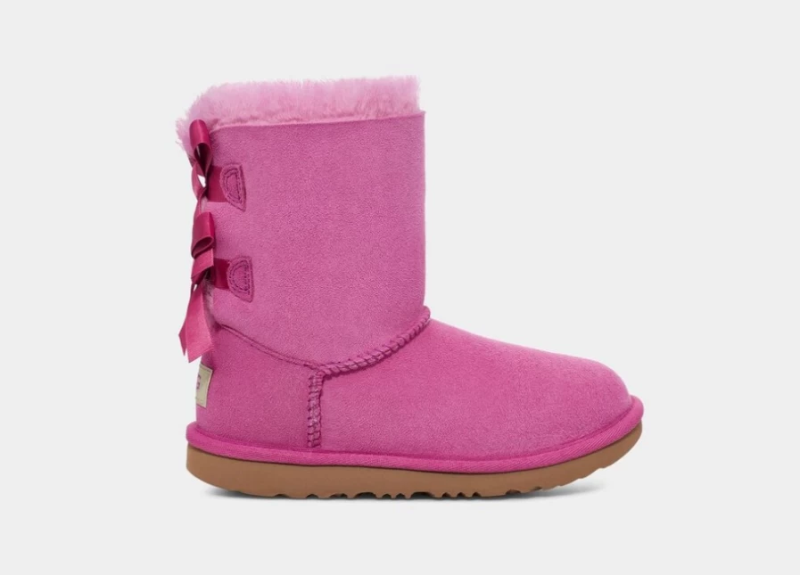 UGG Kids Bailey Bow II Boots in Purple Ruby | Warm Winter Footwear for Girls