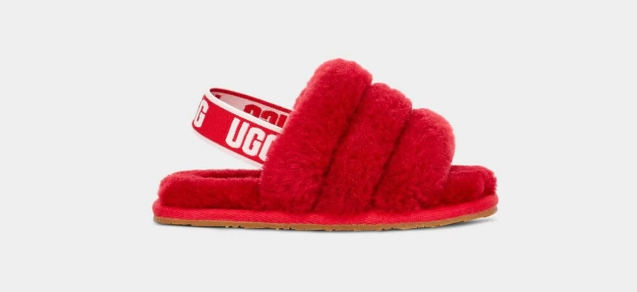 UGG Fluff Yeah Slide Toddler Slippers in Ribbon Red - Cozy Kids' Sandals