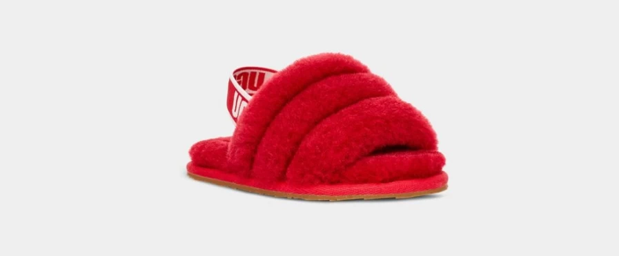 UGG Fluff Yeah Slide Toddler Slippers in Ribbon Red - Cozy Kids' Sandals