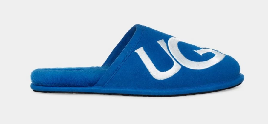 UGG Men's Scuff Logo Slippers in Classic Blue & White