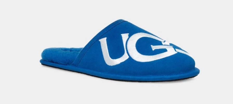 UGG Men's Scuff Logo Slippers in Classic Blue & White