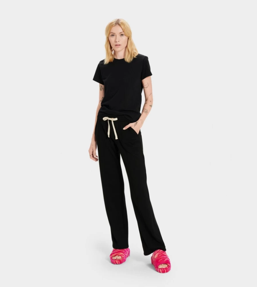 UGG Women's Shannon Fleece Pants - Black Cozy Winter Lounge Pants