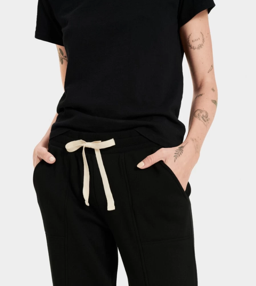 UGG Women's Shannon Fleece Pants - Black Cozy Winter Lounge Pants