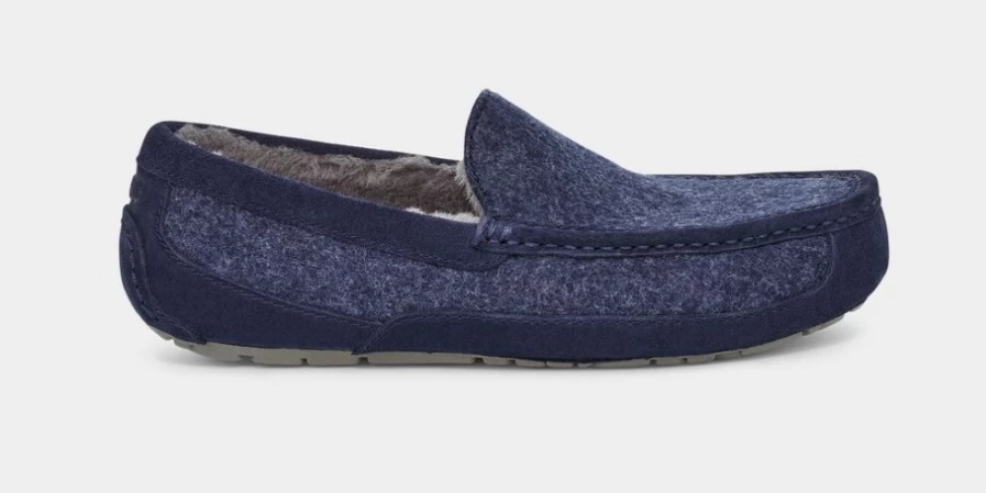 UGG Men's Ascot Wool Slippers in Dark Sapphire – Premium Comfort & Style