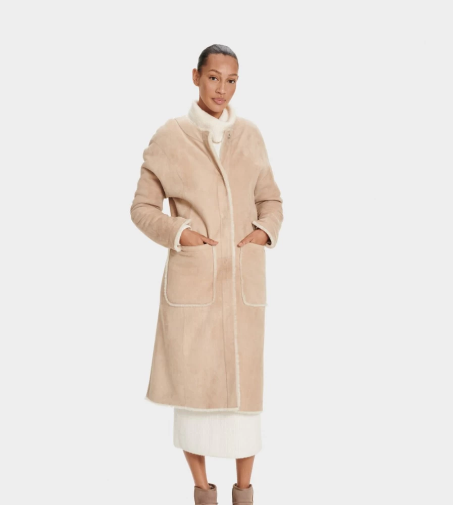 UGG Women's Mushroom Reversible Shearling Coat - Remy Dual-Sided Jacket