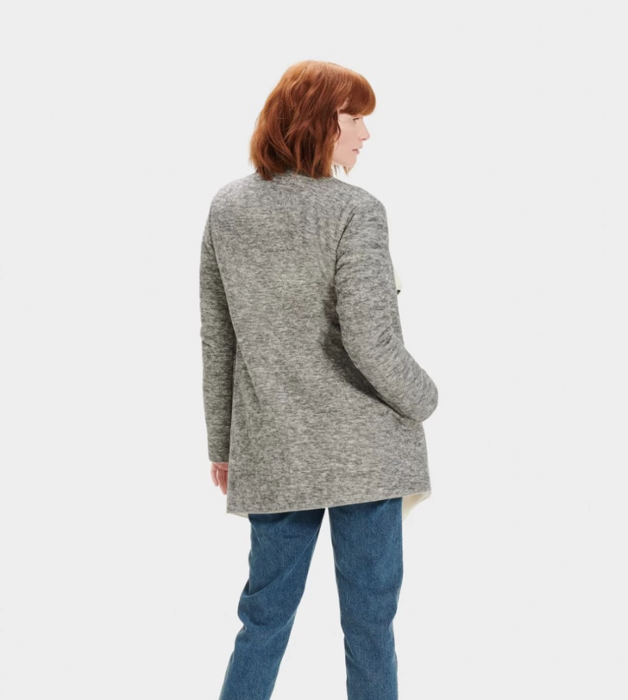 UGG Women's Grey Heather Abriana Shawl Cardigan Sweater