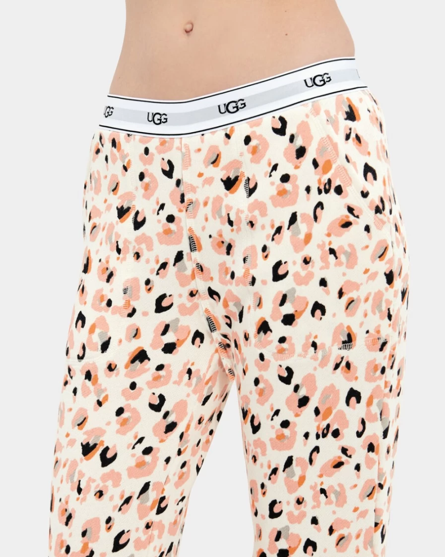 UGG Women's Cathy Joggers in Cream Painted Leopard Print - Comfortable Casual Pants