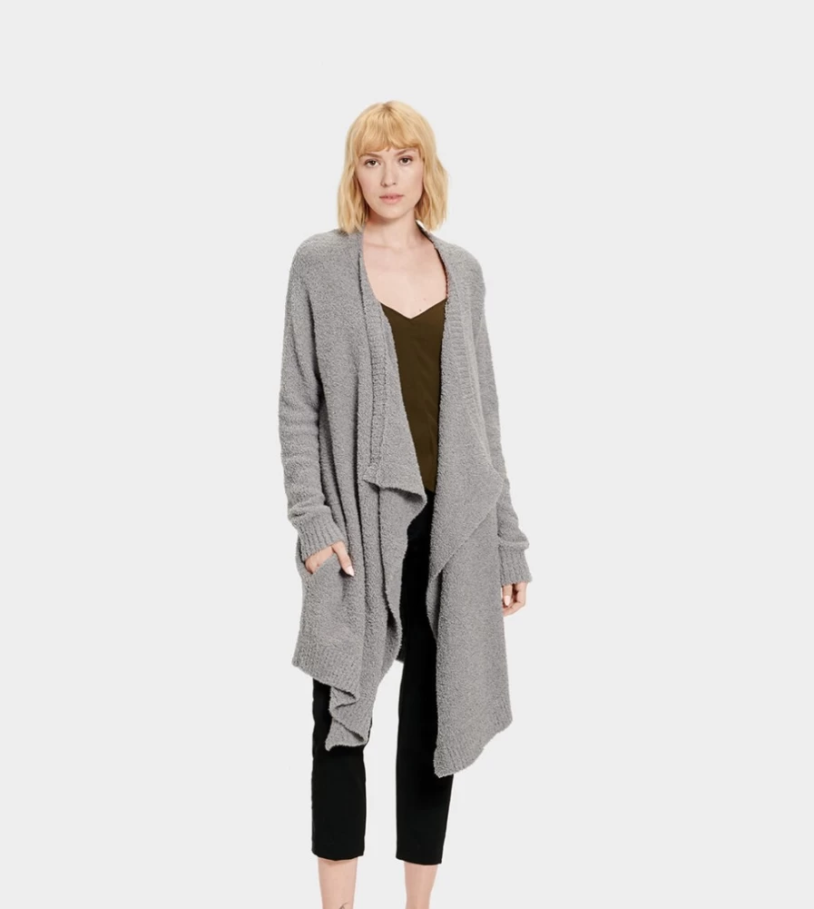 UGG Women's Grey Phoebe Wrap Cardigan - Cozy Knit Sweater for Women