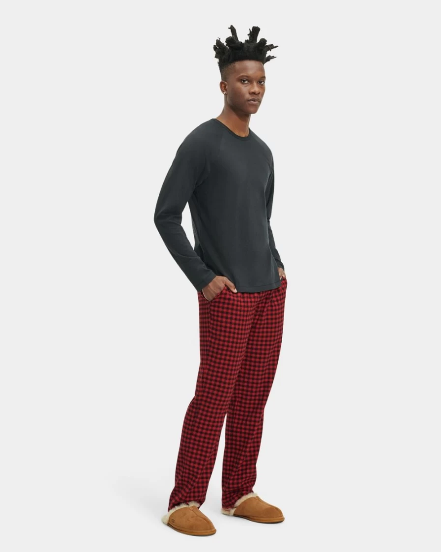 UGG Men's Black & Red Check Pajama Set with Gift Box - Steiner Sleepwear Collection