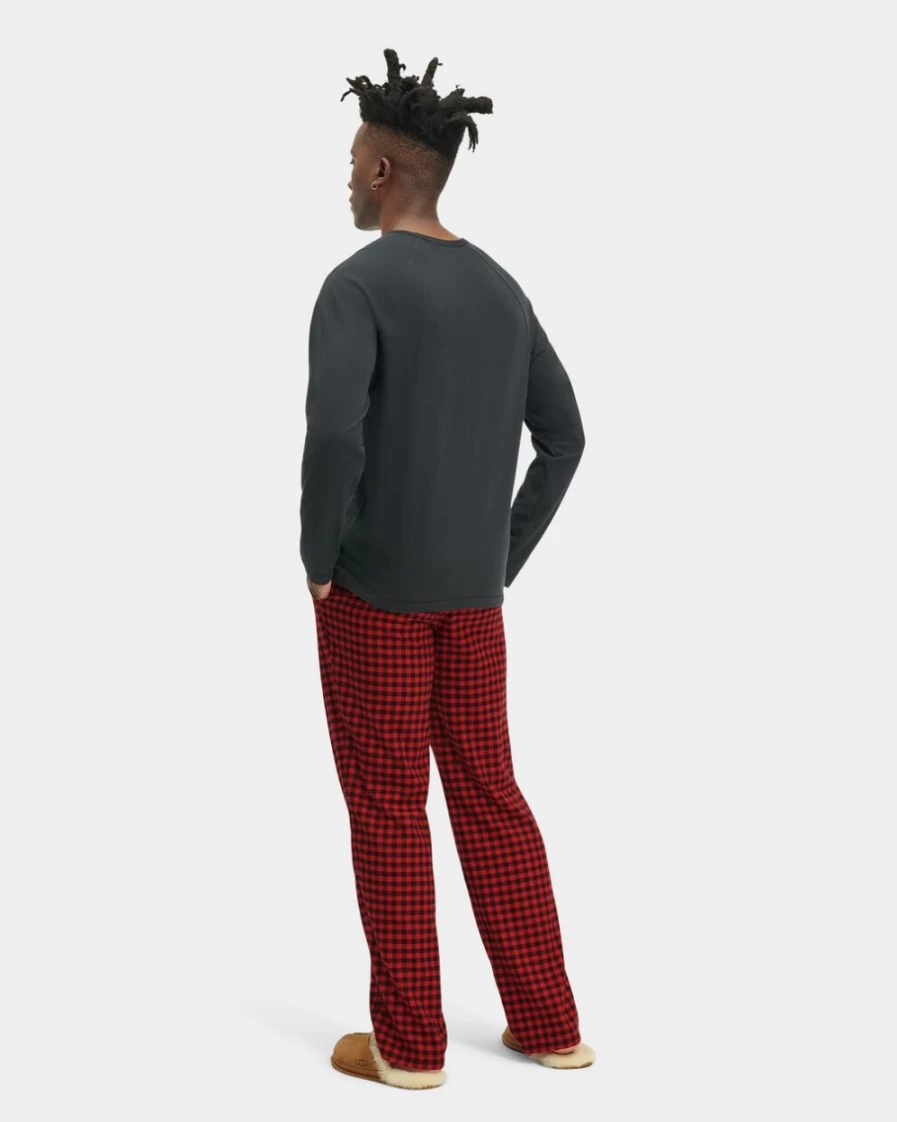 UGG Men's Black & Red Check Pajama Set with Gift Box - Steiner Sleepwear Collection