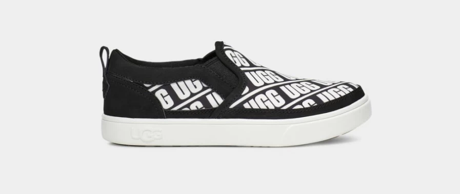 UGG Kids' Caplan Slip-On Boots in Black & White | Comfortable & Stylish Footwear for Children