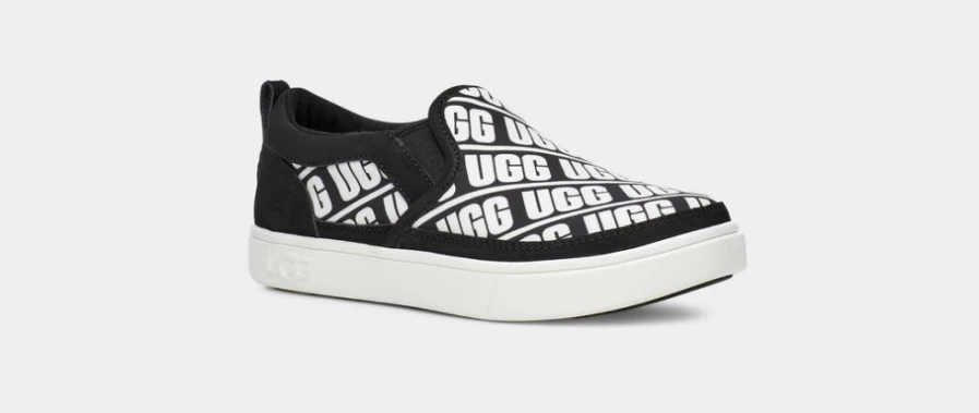 UGG Kids' Caplan Slip-On Boots in Black & White | Comfortable & Stylish Footwear for Children