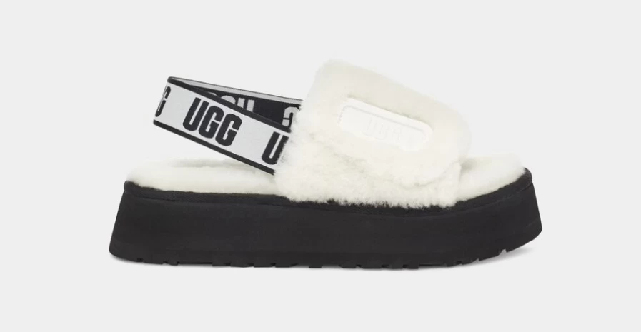 UGG Women's White Disco Slide Sandals - Comfortable & Stylish