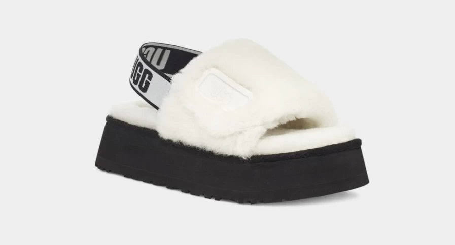 UGG Women's White Disco Slide Sandals - Comfortable & Stylish