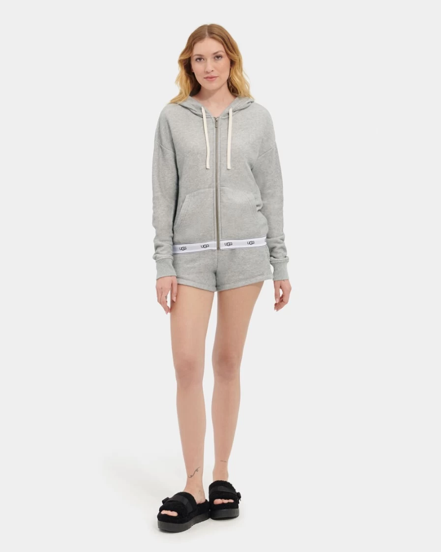 UGG Women's Grey Heather Sena Zip-Up Hoodie Sweatshirt