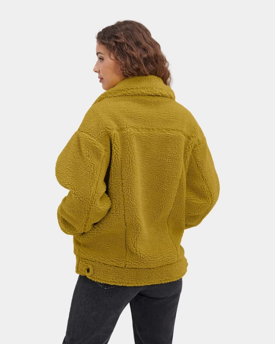 UGG Women's Sea Kelp Sherpa Trucker Jacket | Frankie Style Cozy Outerwear