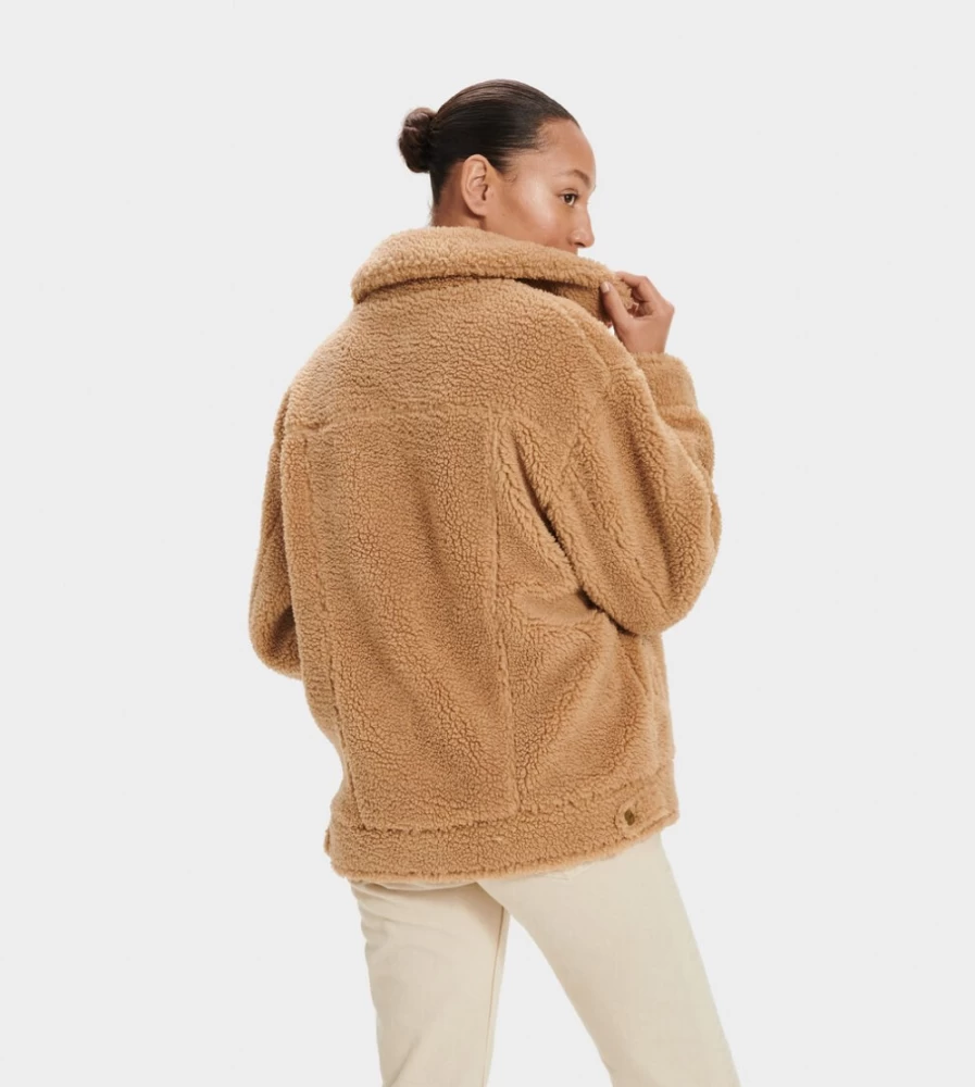 UGG Women's Camel Sherpa-Lined Denim Trucker Jacket – Frankie Style