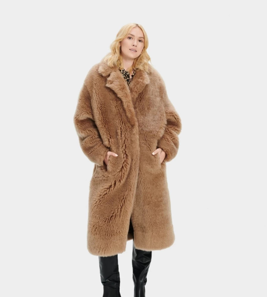 UGG Women's Amphora Long Shearling Coat | Esme Style Winter Jacket