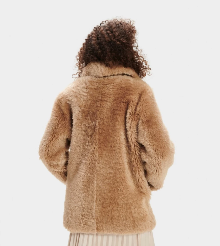 UGG Women's Lianna Short Shearling Coat in Amphora - Cozy Winter Jacket