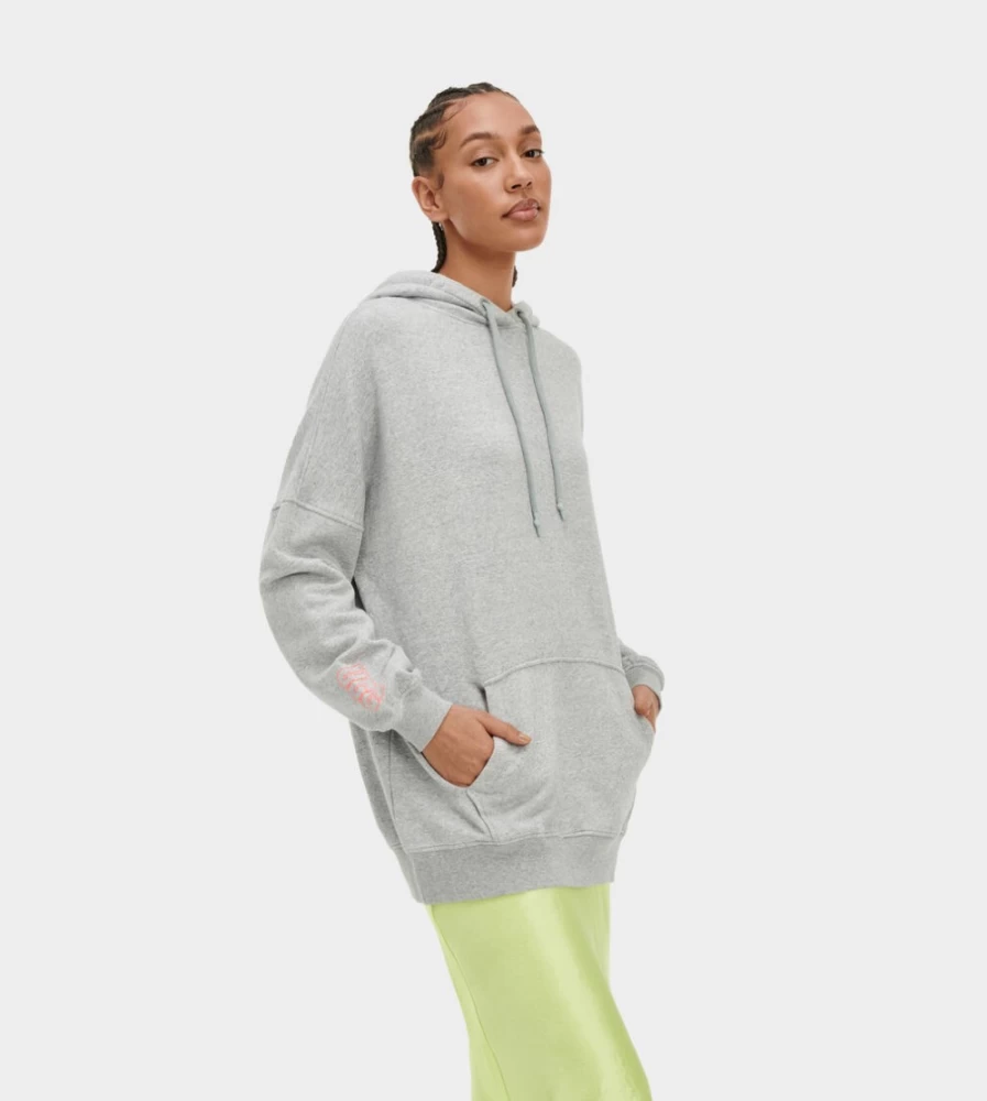 UGG Women's Simone Boyfriend Hoodie in Grey Heather - Cozy Oversized Sweatshirt
