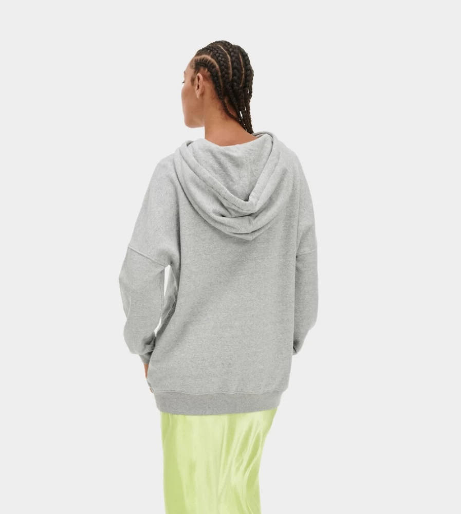 UGG Women's Simone Boyfriend Hoodie in Grey Heather - Cozy Oversized Sweatshirt