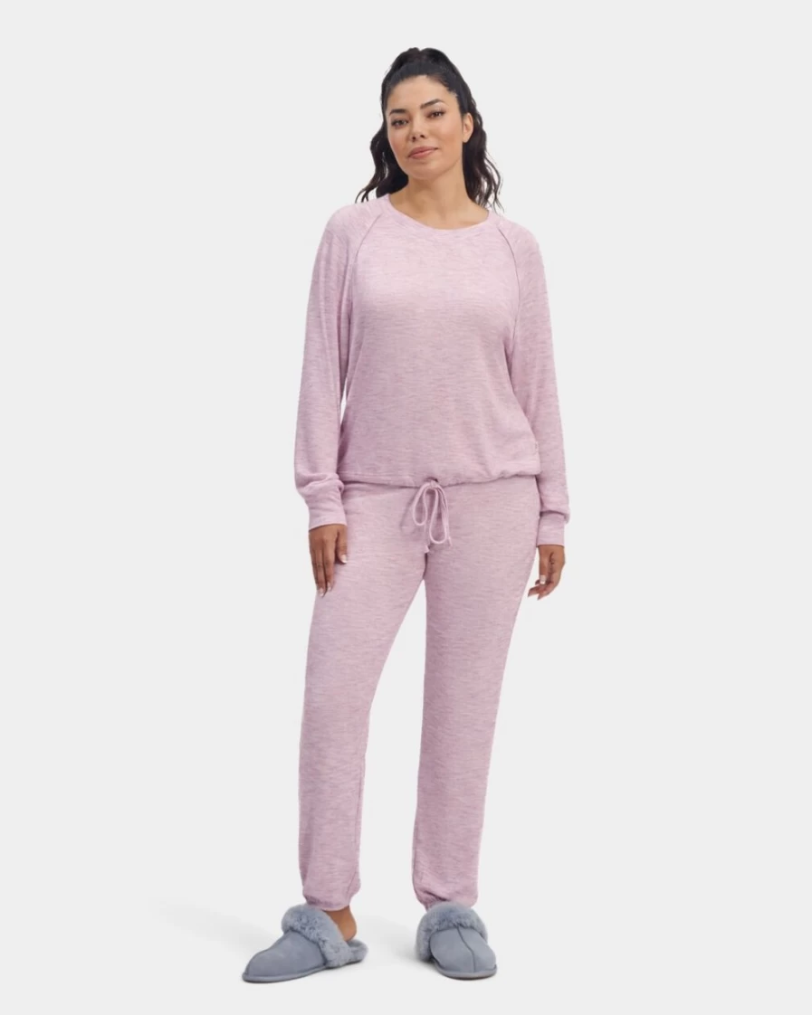 UGG Women's Pink Multi Heather Gable Set - Cozy Knit Sweater & Cardigan Outfit