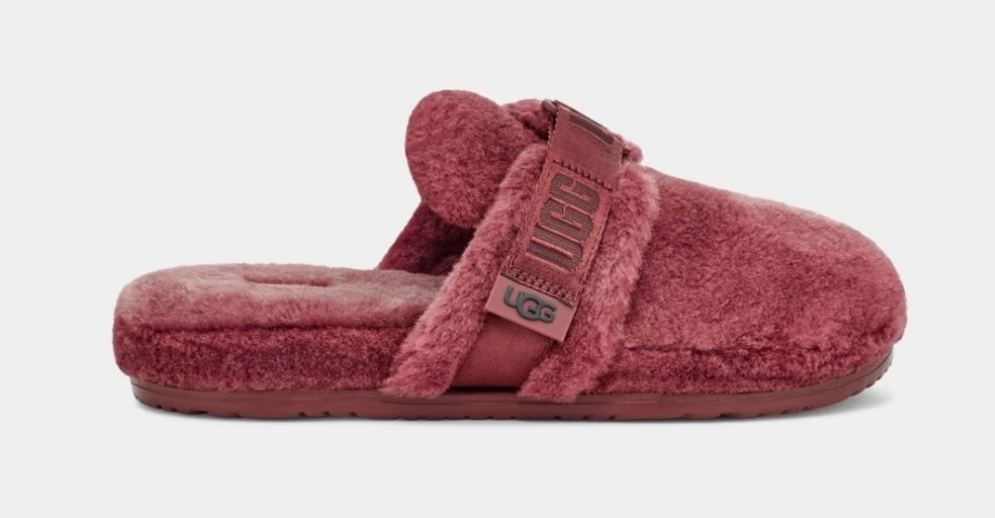 "UGG Fluff It All-Gender Red Wine Slippers – Cozy Unisex House Shoes"