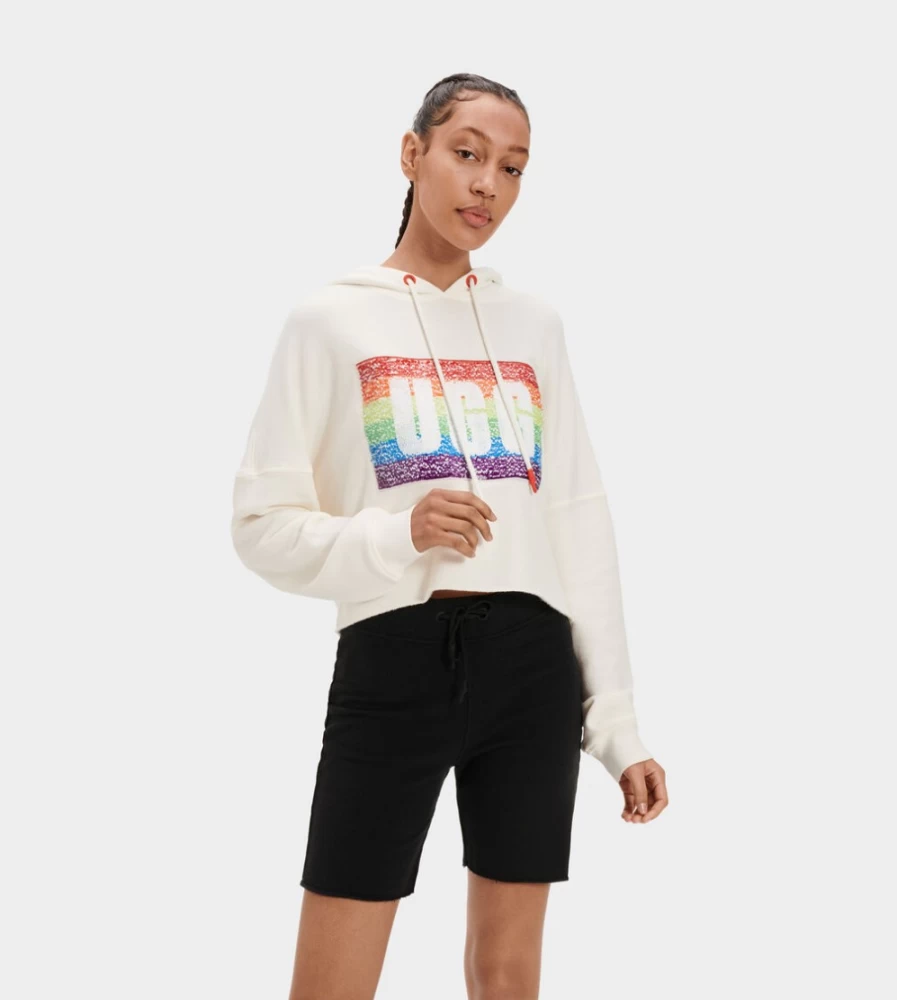 UGG Keira Cropped Hoodie with Rainbow Sequins - All-Gender Pride Collection