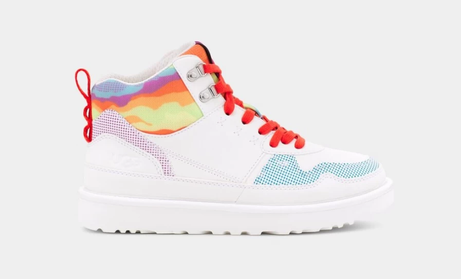 UGG Rainbow Stripes All-Gender Highland Hi Cali Collage Sneakers