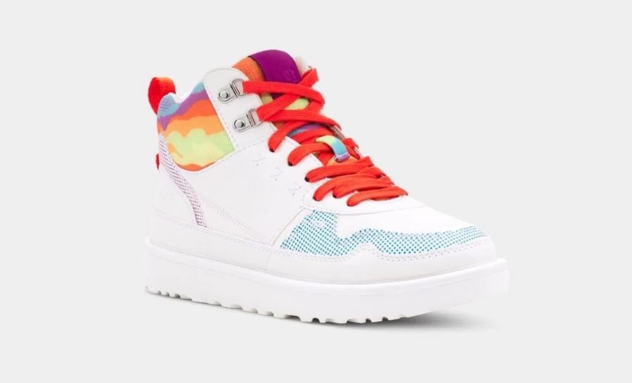 UGG Rainbow Stripes All-Gender Highland Hi Cali Collage Sneakers