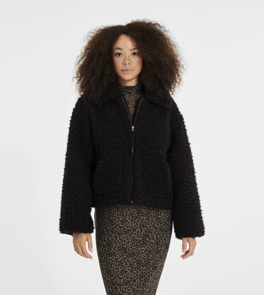 UGG Maeve Women's Black Sherpa Jacket - Cozy Winter Outerwear