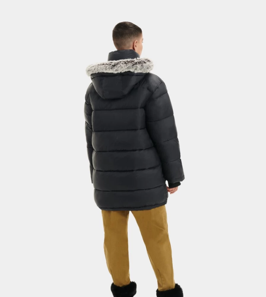 UGG Women's Black Ozzy Mid-Length Puffer Jacket - Warm Winter Coat