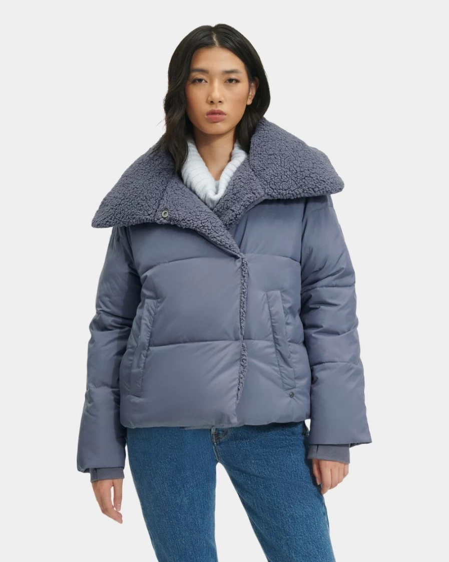 UGG Women's Patricia Sherpa-Lined Puffer Jacket in Cyclone Color