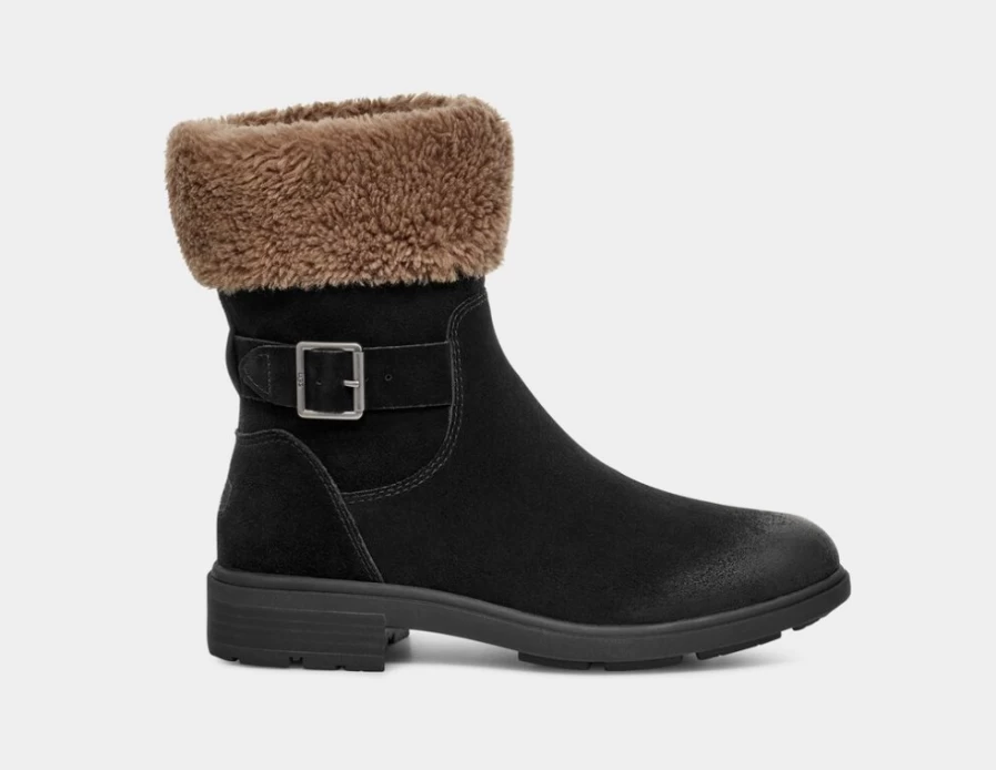 UGG Women's Harrison Cuff Boots in Black Suede - Stylish & Comfortable Ankle Booties