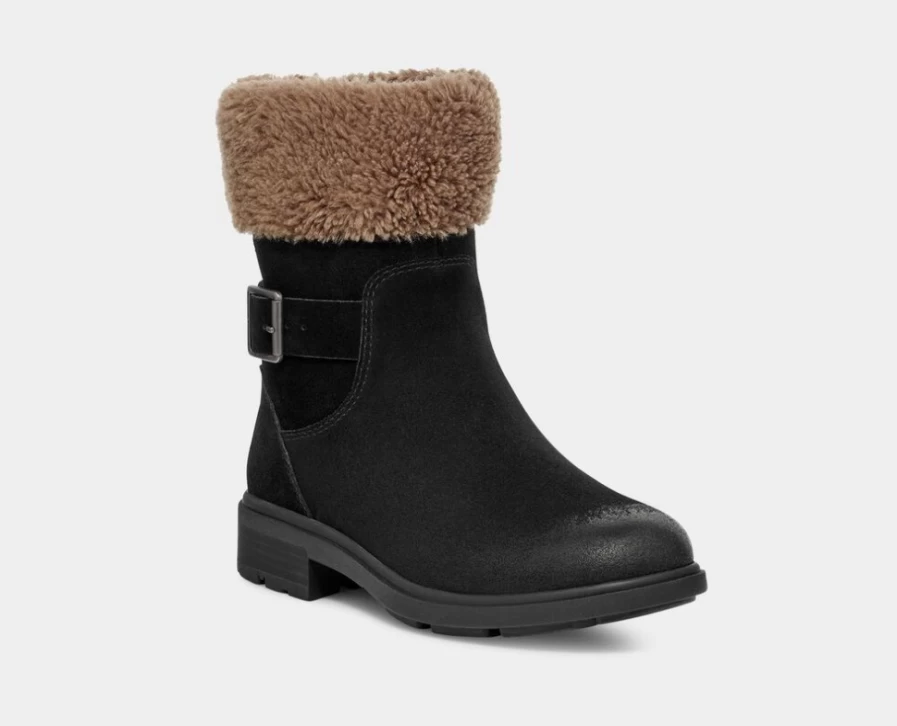 UGG Women's Harrison Cuff Boots in Black Suede - Stylish & Comfortable Ankle Booties