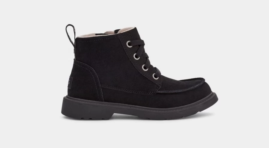 UGG Kids Chelham Weather Boots in Black Suede - Waterproof & Warm Winter Footwear