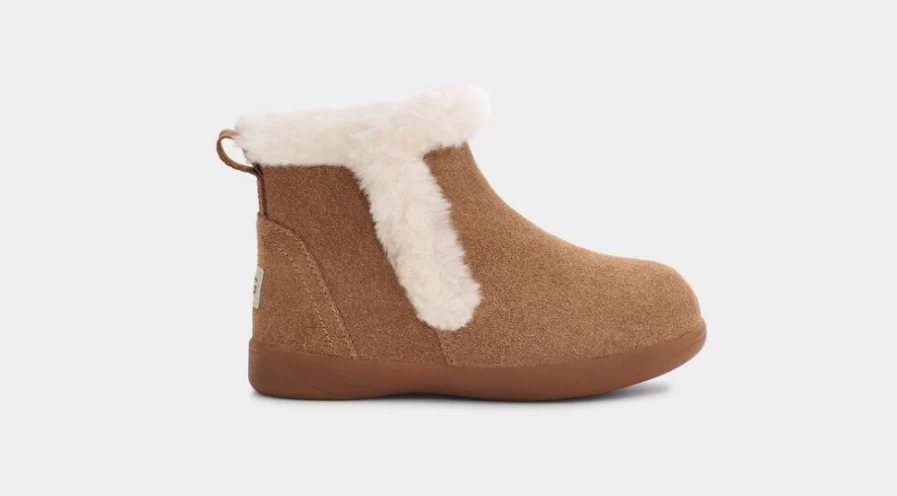 UGG Chestnut Suede Mallya Boots for Toddlers – Warm & Comfortable Kids' Footwear
