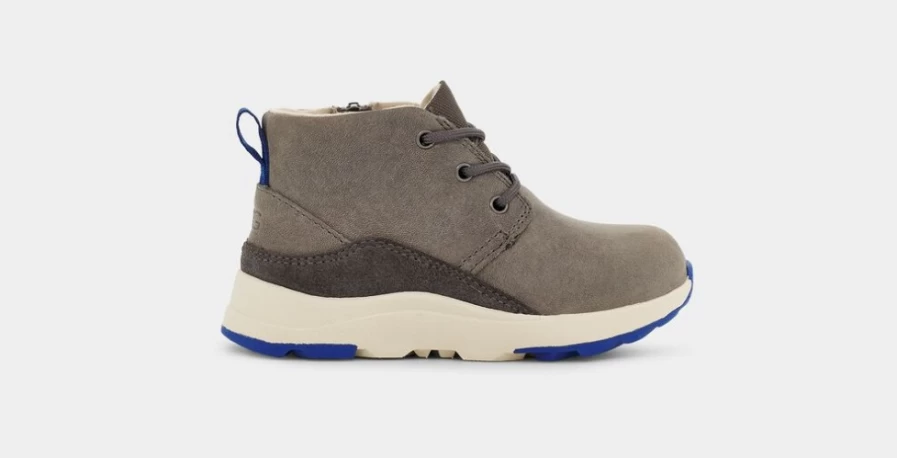 UGG Toddlers Canoe III Weather Boots - Charcoal & Classic Blue Leather Waterproof Winter Shoes