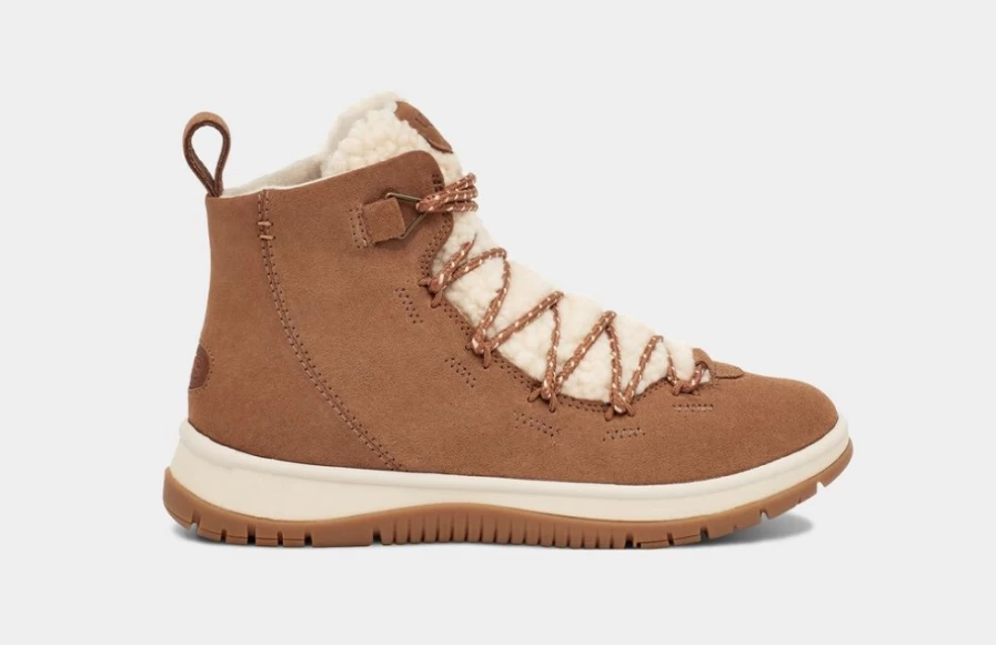 UGG Women's Lakesider Heritage Mid Boots in Chestnut Suede