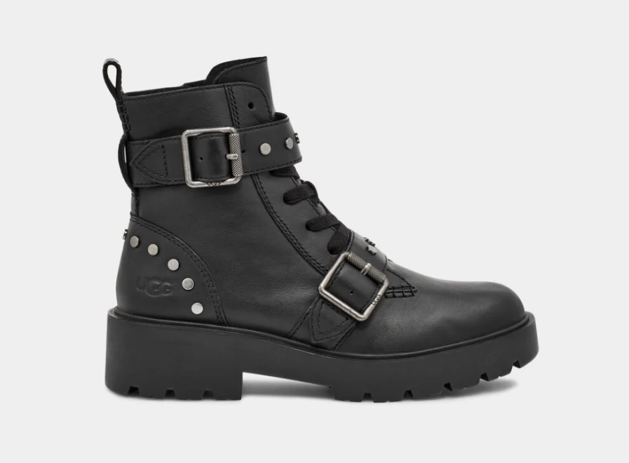 UGG Women's Zorrah Studs Black Leather Boots