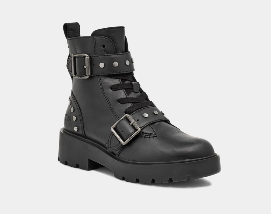 UGG Women's Zorrah Studs Black Leather Boots
