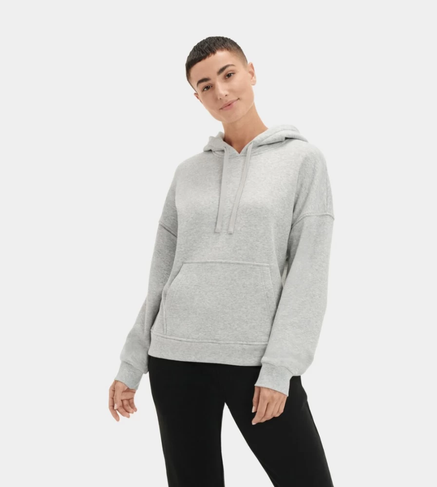 UGG Women's Seal Heather Kes Fleece Hoodie - Cozy Pullover Sweatshirt
