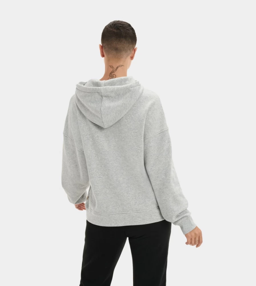 UGG Women's Seal Heather Kes Fleece Hoodie - Cozy Pullover Sweatshirt