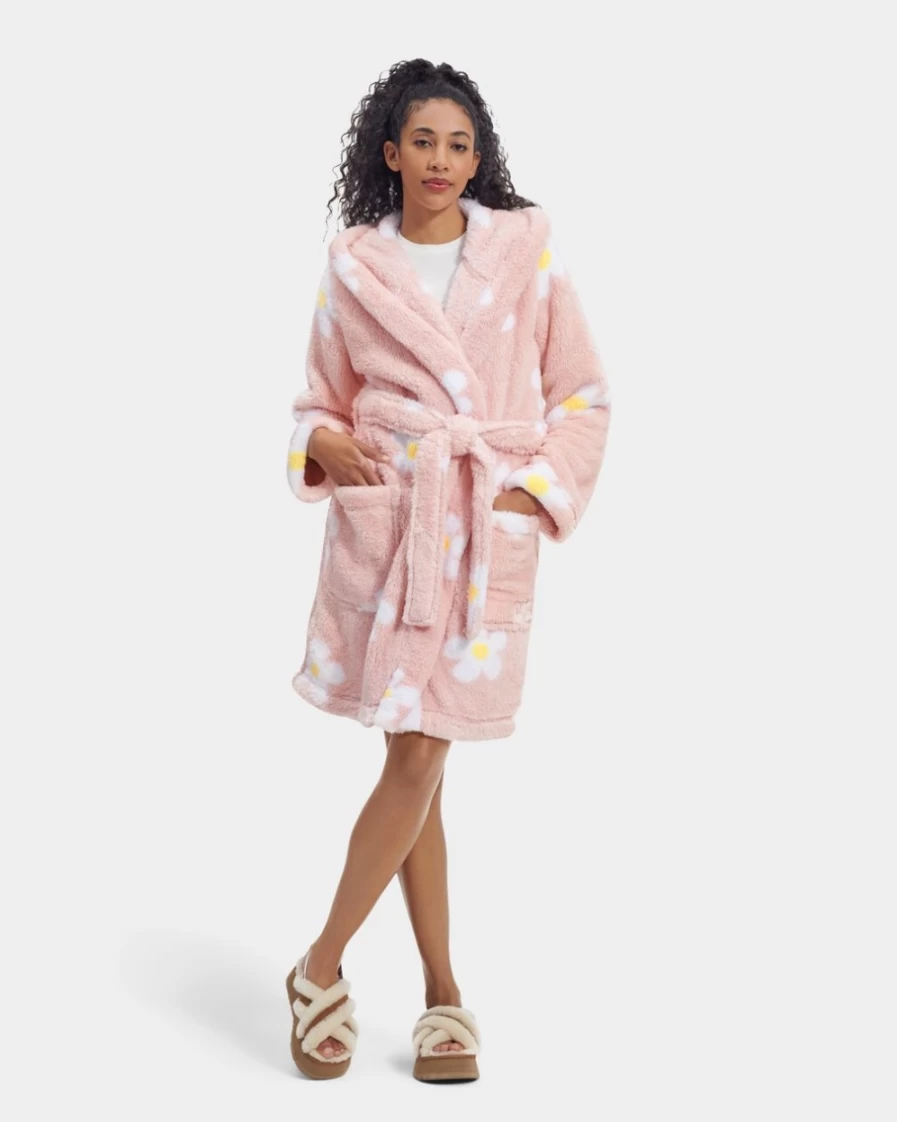 UGG Women's Lotus Daisy Plush Robe - Soft & Cozy Aarti Style