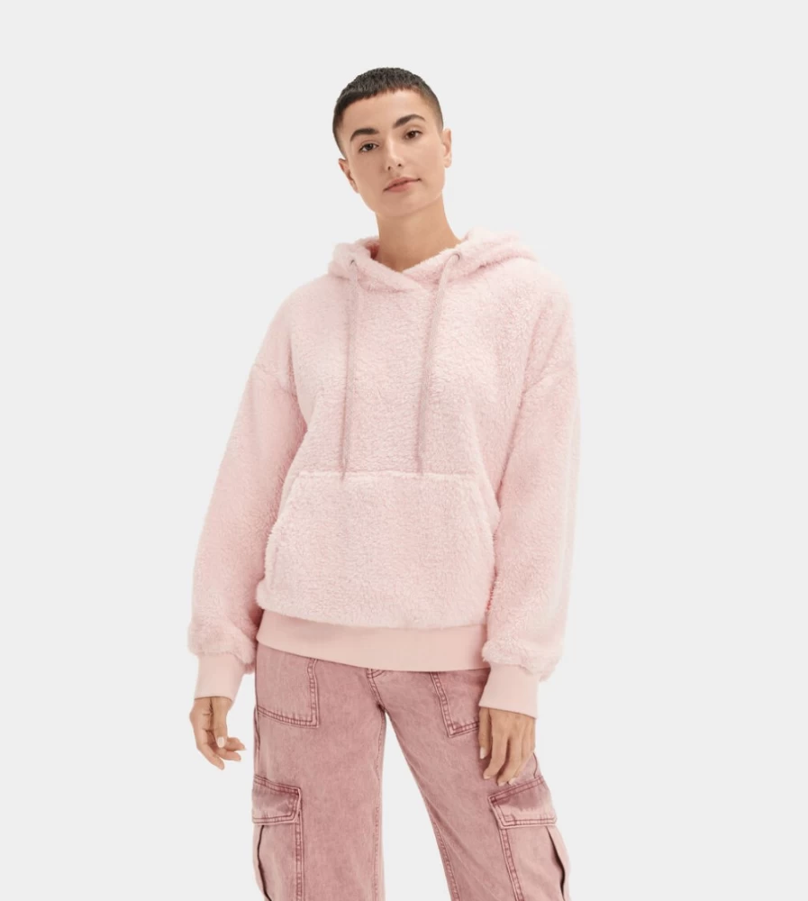 UGG Women's Loyra Sherpa Hoodie in Lotus Blossom - Cozy Fleece Pullover
